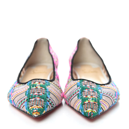 Christian Louboutin Lace Rete Tresse Suede Hippie Follies Flats 39 Version Multi 2 of 9