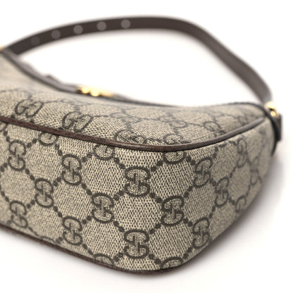 Gucci GG Supreme Monogram Textured Dollar Calfskin Small Ophidia Hobo Beige Ebony New Acero 10 of 12