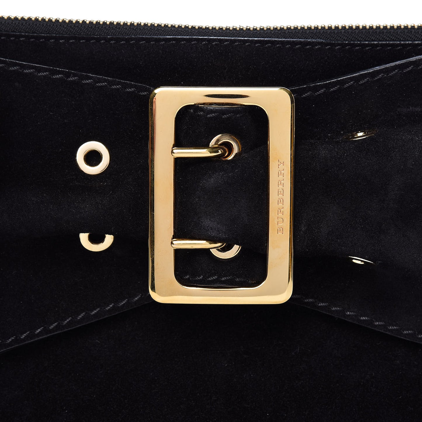 Suede Bow Buckle Crossbody Bag Black
