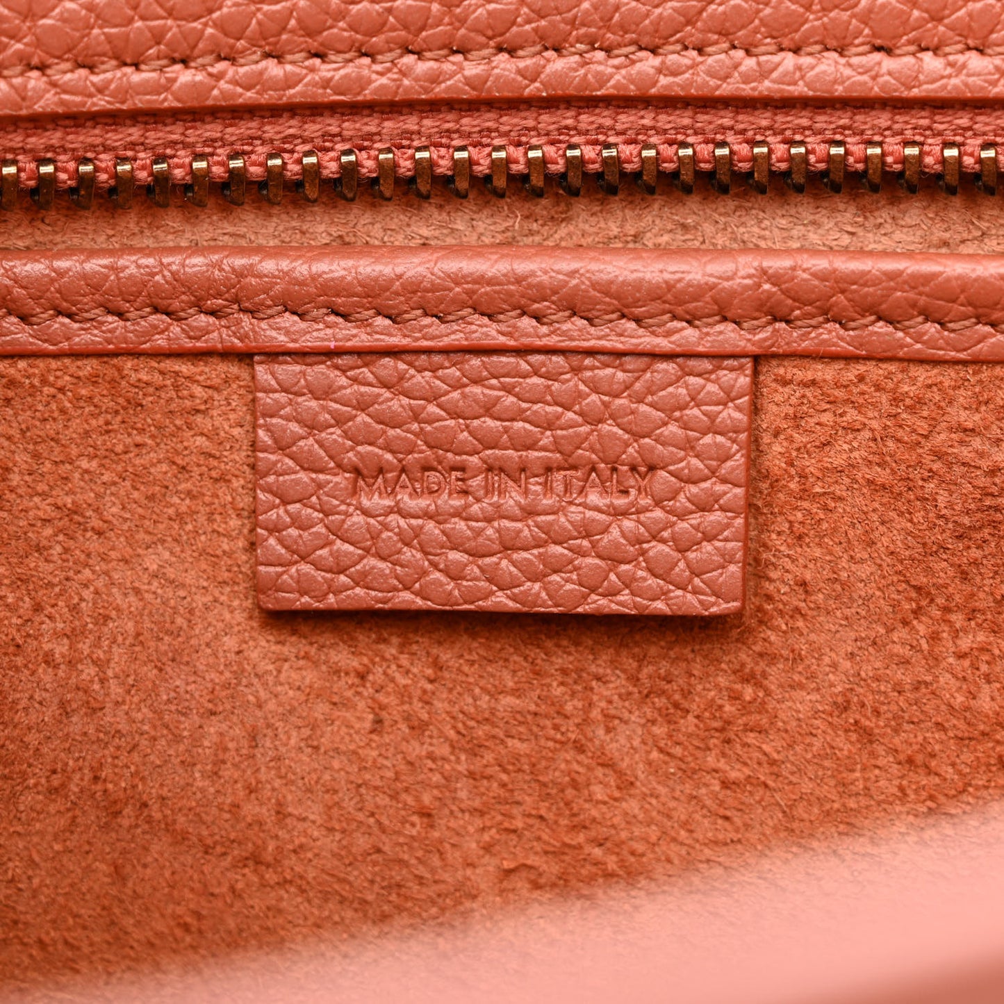 Drummed Calfskin Nano Luggage Lychee