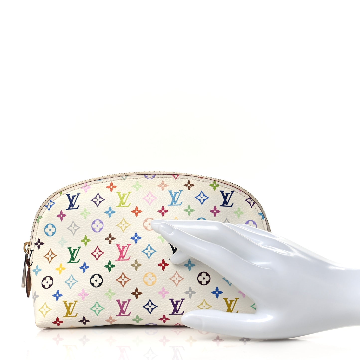 Monogram Multicolor Cosmetic Pouch White Litchi