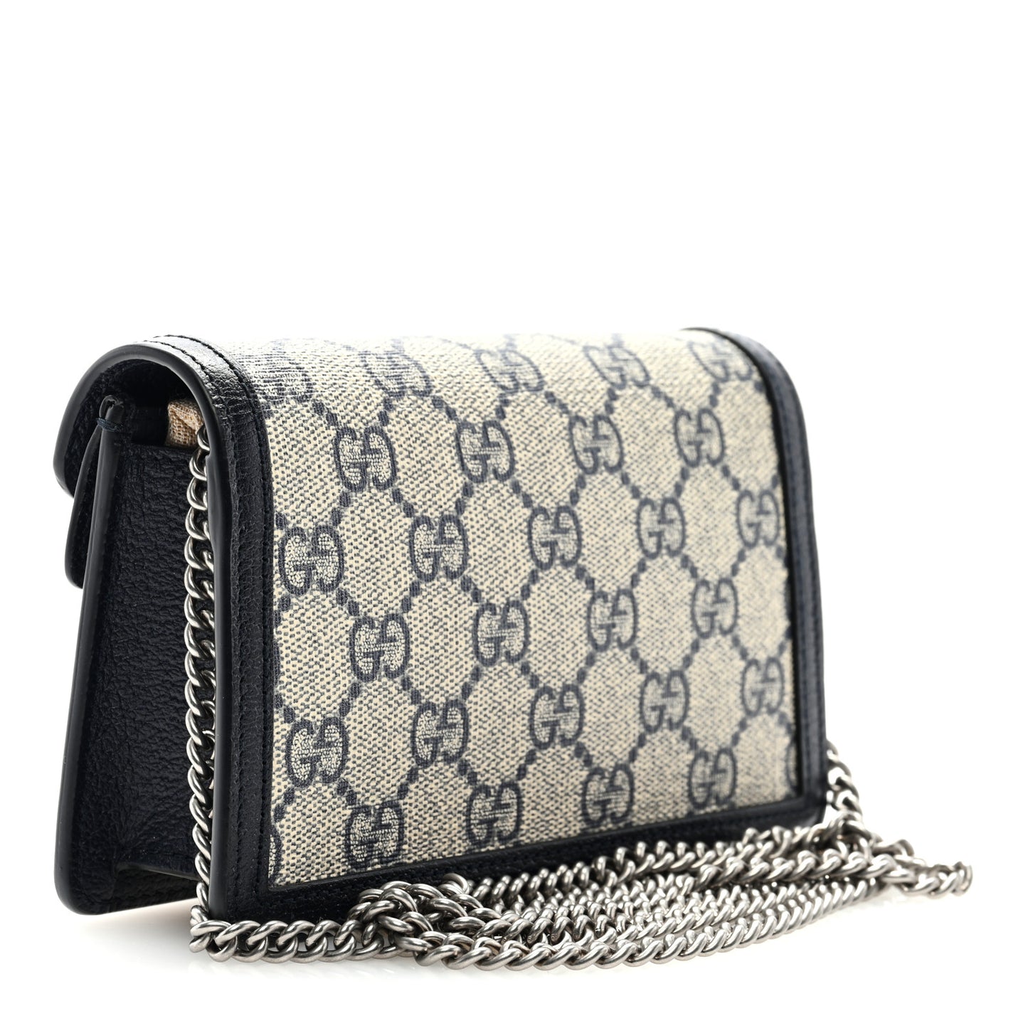 GG Supreme Monogram Textured Dollar Calfskin Super Mini Dionysus Shoulder Bag Beige Blue
