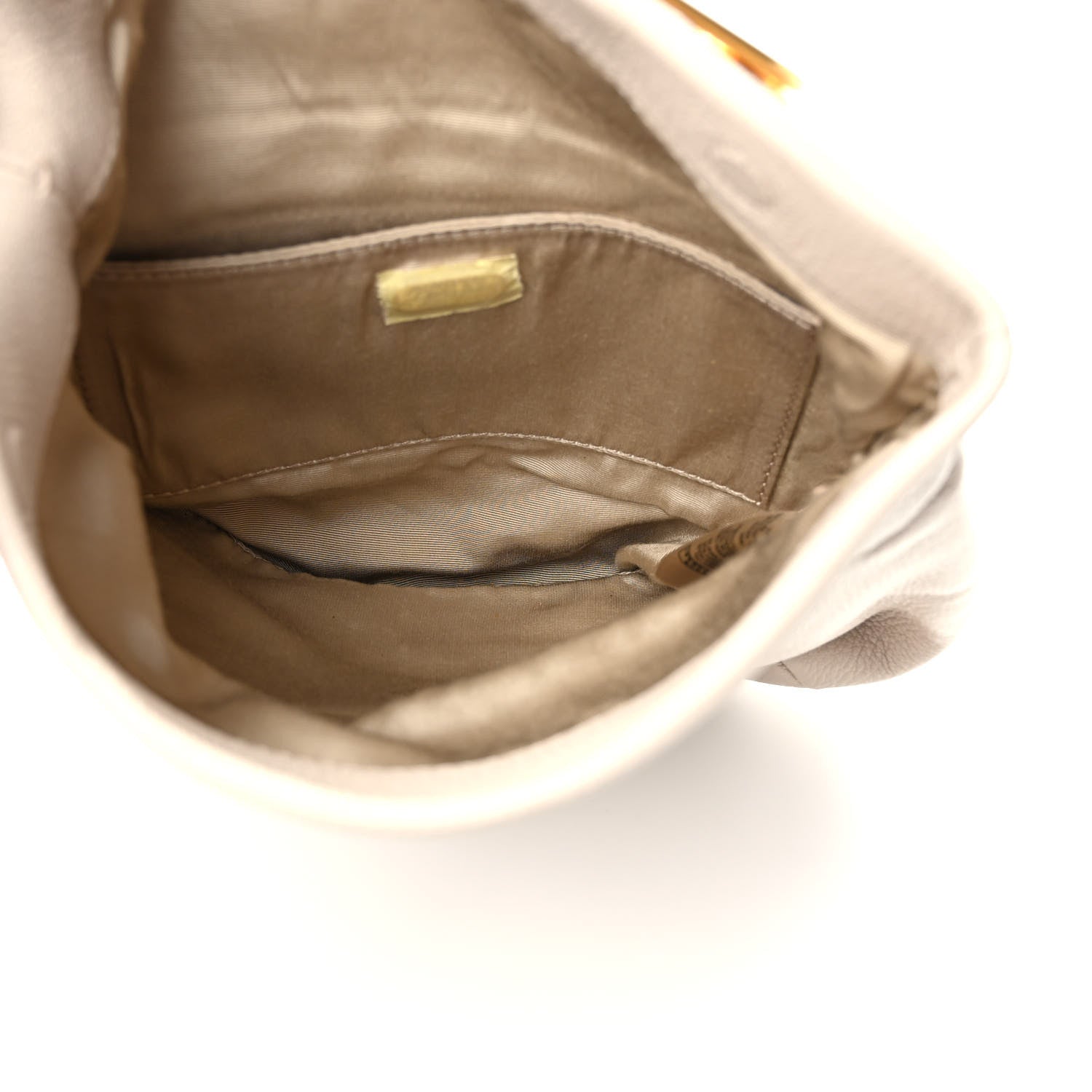 Burberry Grained Calfskin Pin Clutch Beige 5 of 9
