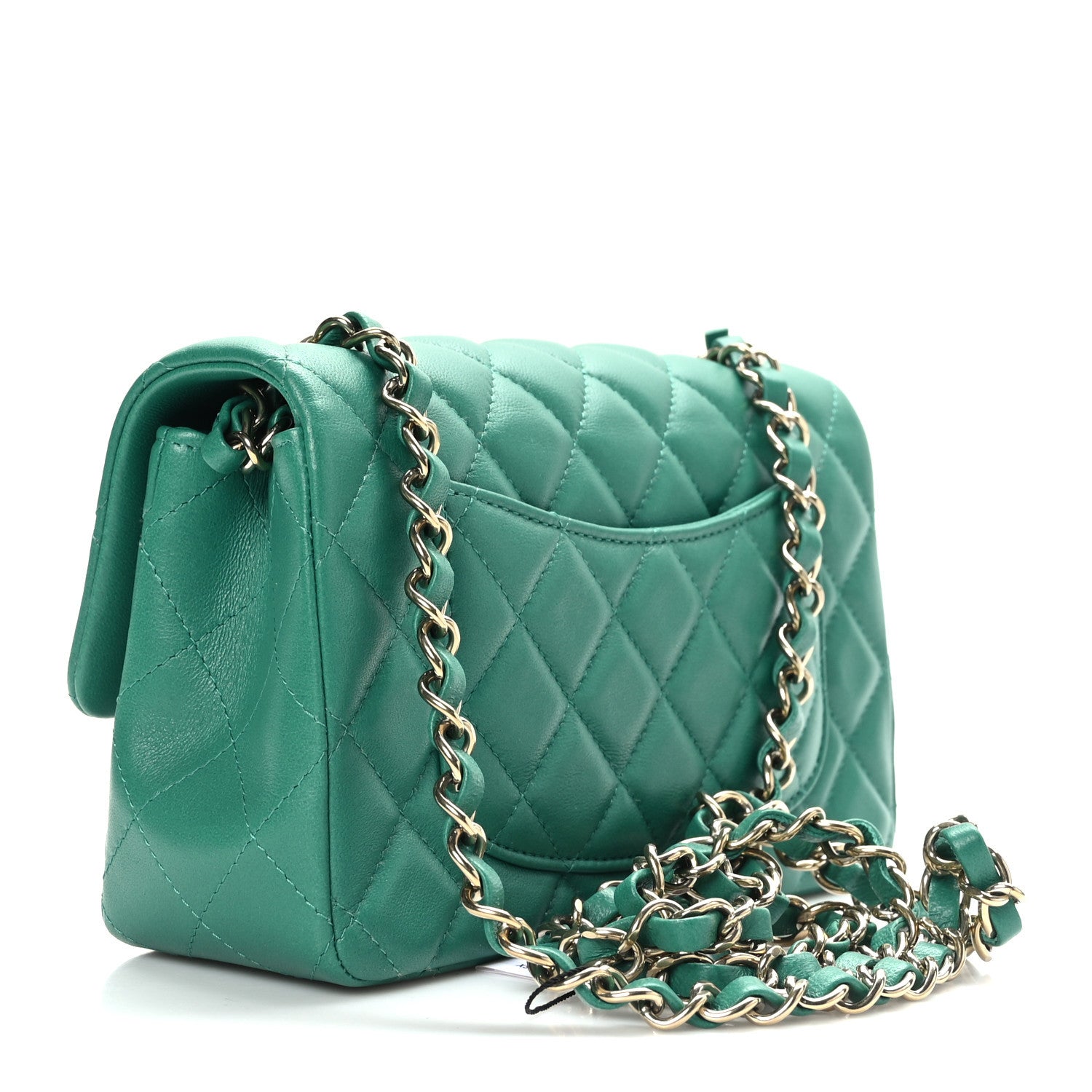 Chanel Lambskin Quilted Mini Rectangular Flap Green 3 of 10