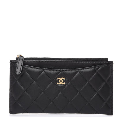Chanel Lambskin Quilted Classic Zip Pouch Black 1 of 11