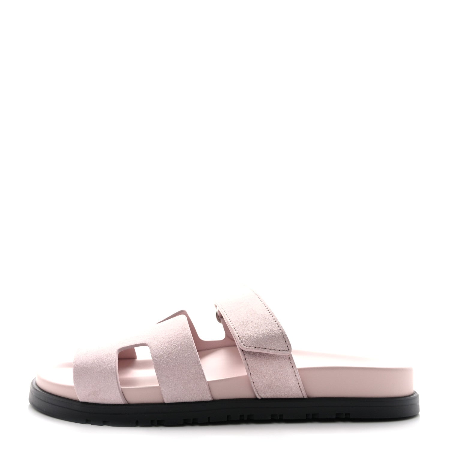 Hermes Suede Goatskin Womens Chypre Sandals 39 Rose Porcelaine 1 of 9
