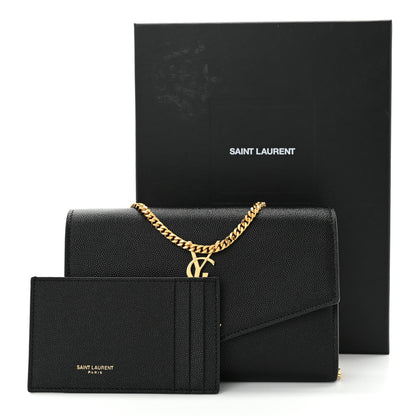 Saint Laurent Grain de Poudre Uptown Chain Wallet Black 11 of 11