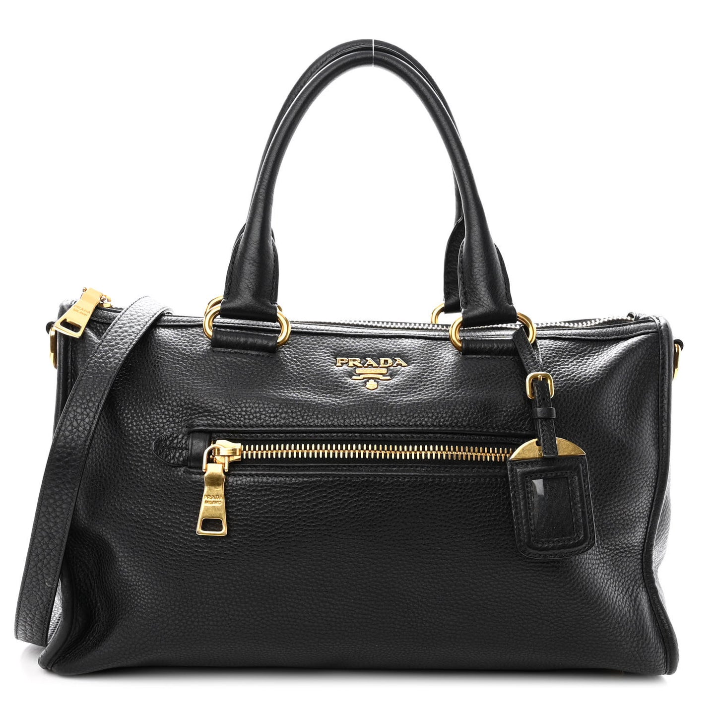 Vitello Daino Shopping Satchel Black
