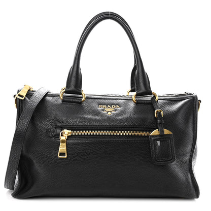 Prada Vitello Daino Shopping Satchel Black 1 of 9