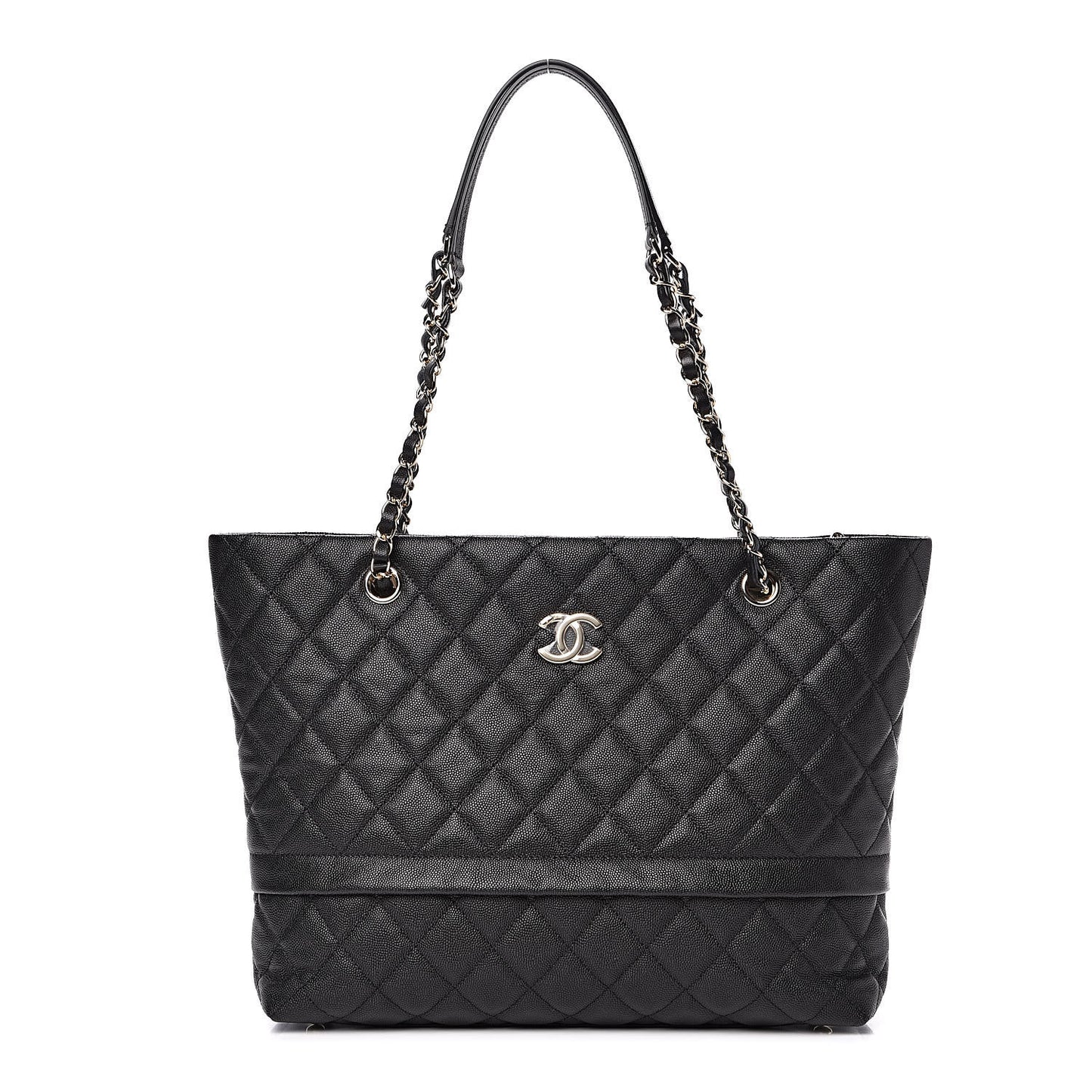 Caviar Quilted Rolled Up Tote Black