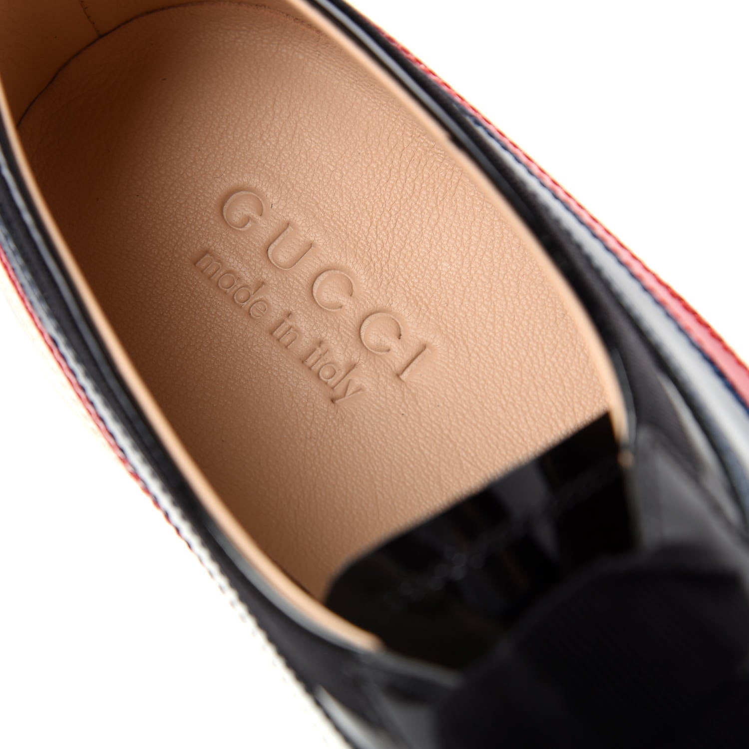 Gucci Patent Calfskin Mens Web Falacer Sneakers 9 Black 8 of 11