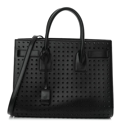 Saint Laurent Grain De Poudre Studded Small Sac De Jour Black 1 of 11