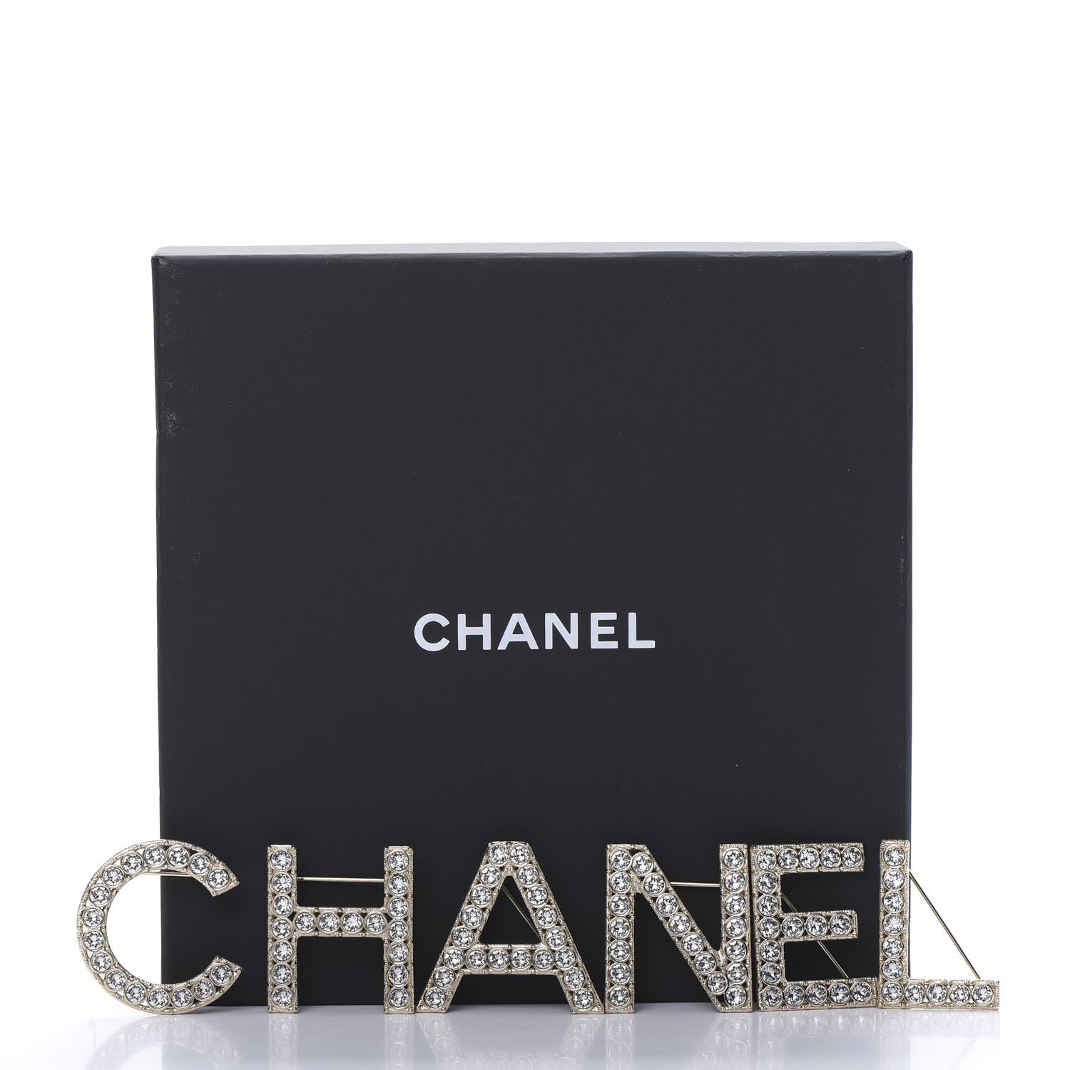 Chanel Crystal Cha-Nel Logo Brooch Set Gold 11 of 11