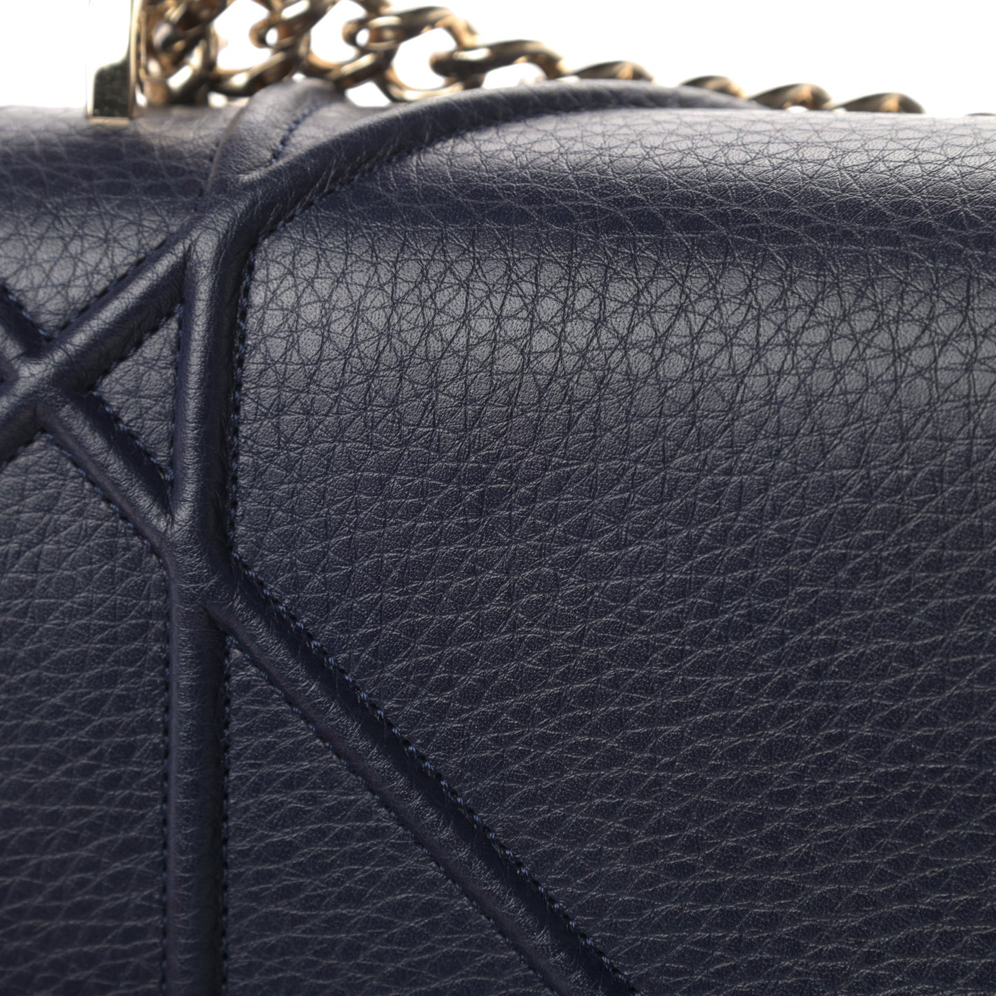 Grained Calfskin Medium Diorama Flap Bag Blue