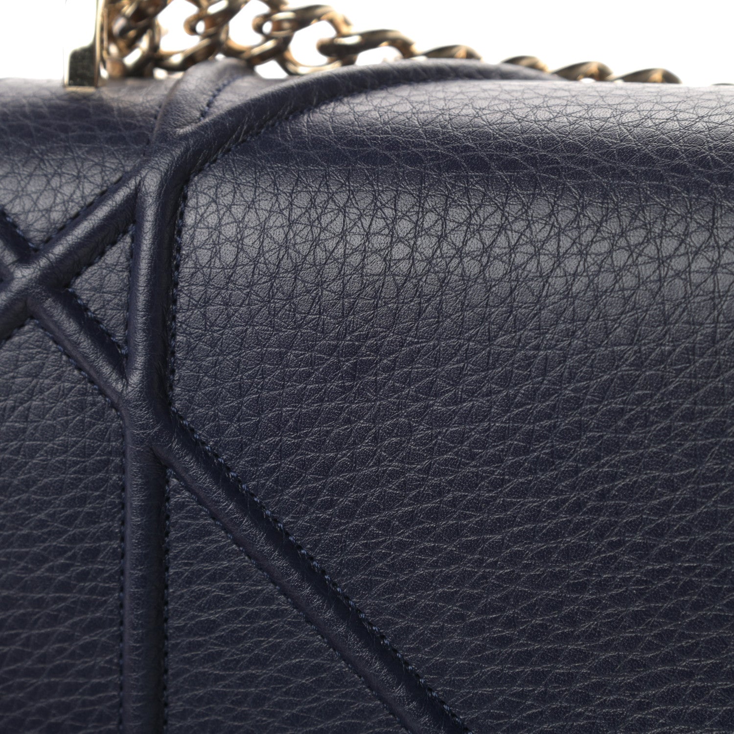 Christian Dior Grained Calfskin Medium Diorama Flap Bag Blue 12 of 13