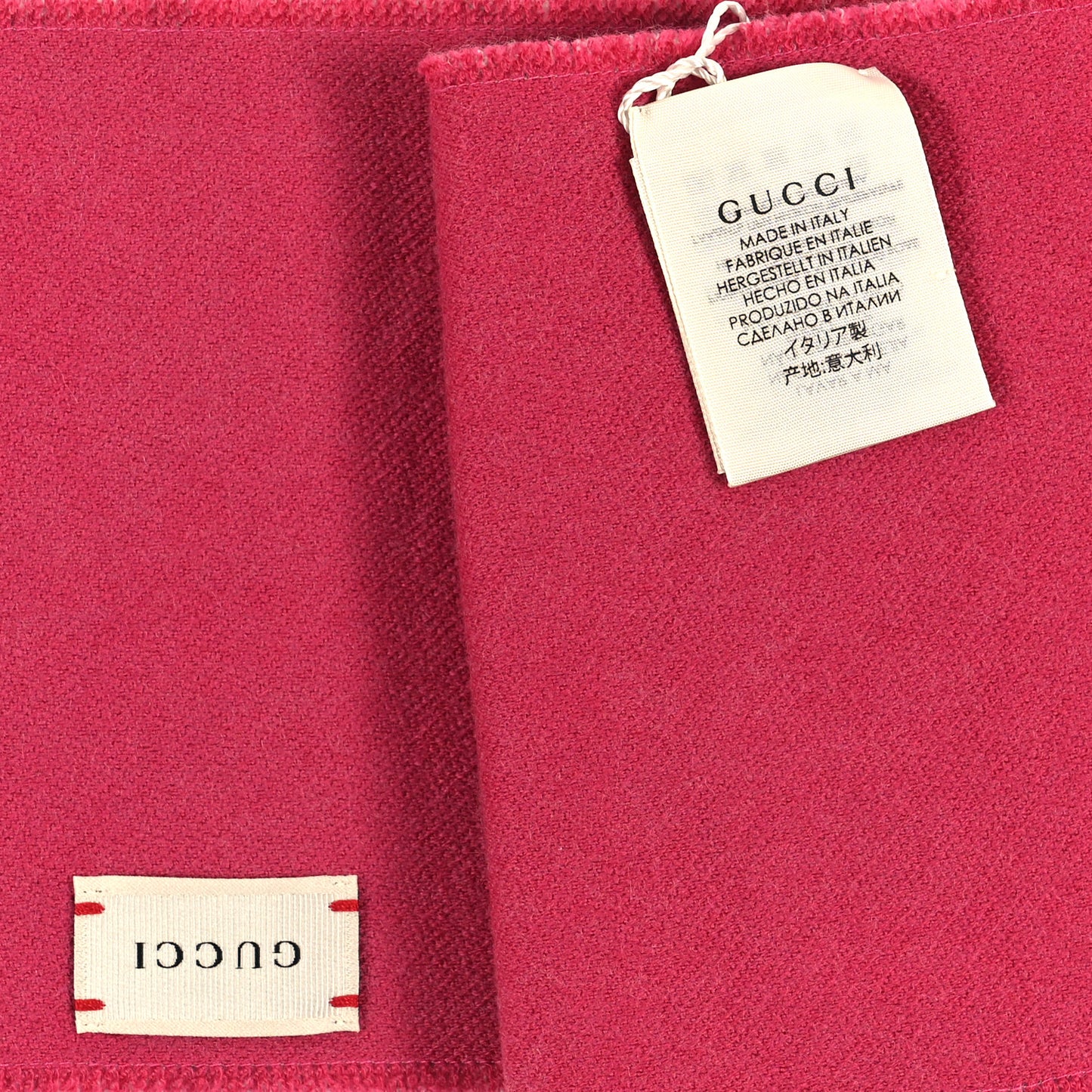 Wool GG Monogram Rosie Square Scarf Beige Magenta Beige