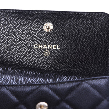Chanel Caviar Quilted Mini Pearl On Top Coin Purse With Chain Black 6 of 9