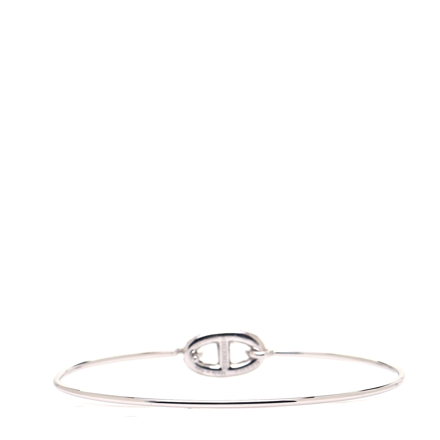 18K White Gold Diamond PM Ronde Chaine d'Ancre Bracelet SH