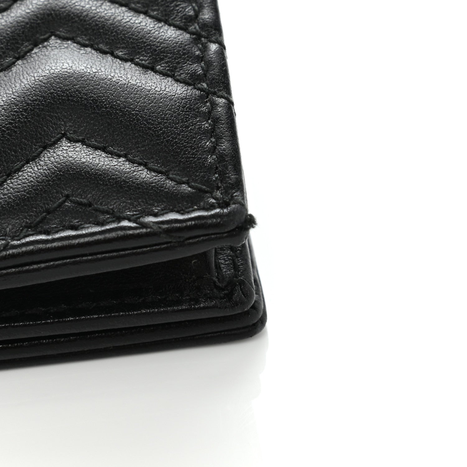 Gucci Calfskin Matelasse GG Marmont Card Case Wallet Black 8 of 9