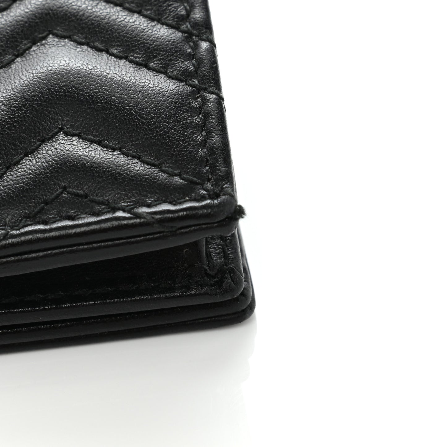 Calfskin Matelasse GG Marmont Card Case Wallet Black