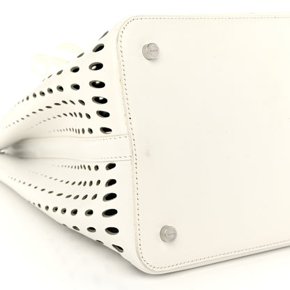 Alaia Calfskin Laser Cut Mina 32 Bag White 10 of 12