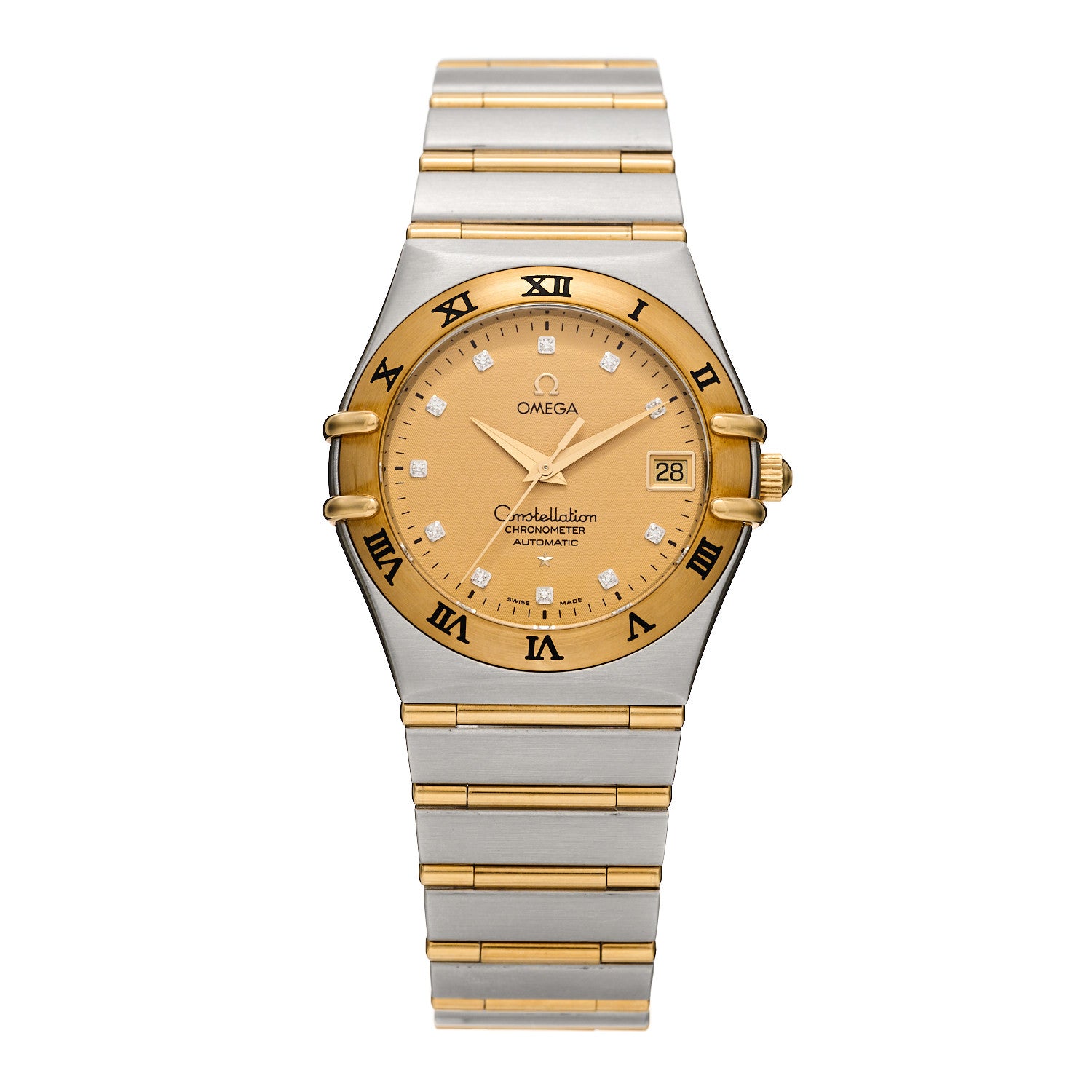 Omega Stainless Steel 18K Yellow Gold Diamond 35mm Constellation Co-Axial Automatic Watch Champagne 368.1201 1 of 4