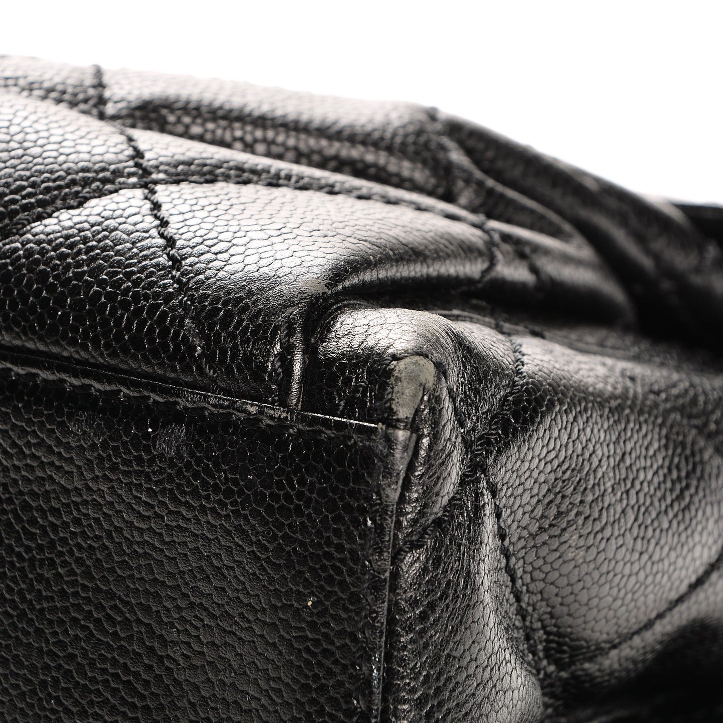 Caviar Quilted Flap Shoulder Bag Black