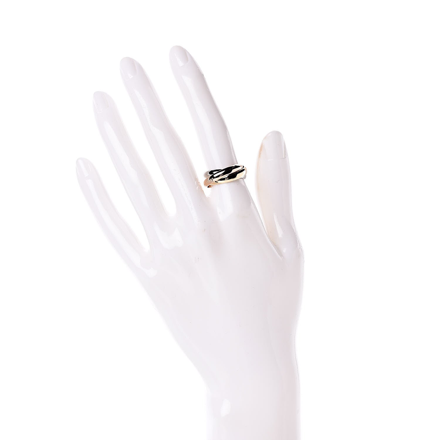 Cartier 18K Pink Yellow White Gold Classic Les Must De Trinity Ring 51 5.75 2 of 5