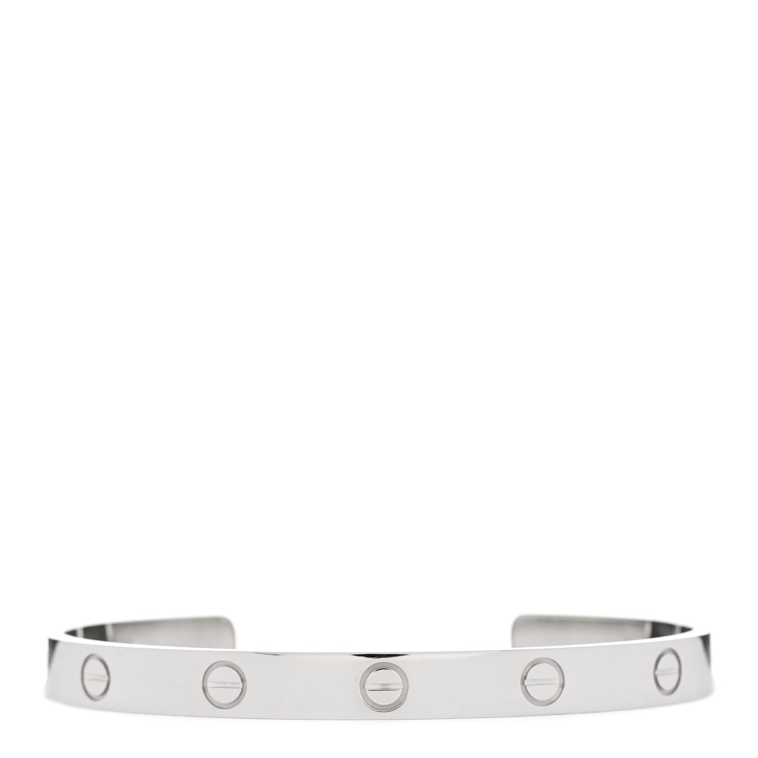 Cartier 18K White Gold LOVE Cuff Bracelet 18 1 of 4