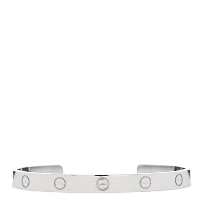 Cartier 18K White Gold LOVE Cuff Bracelet 18 1 of 4