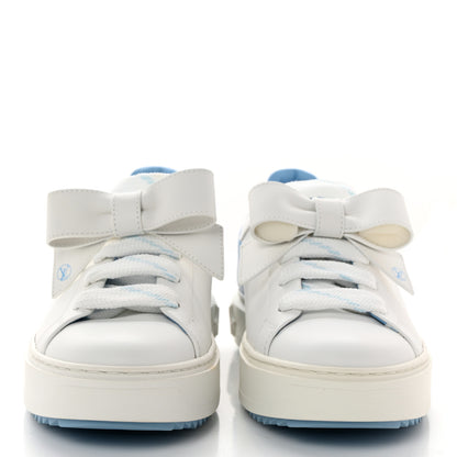 Louis Vuitton Calfskin Time Out Bow Sneakers 37.5 Blue 2 of 11
