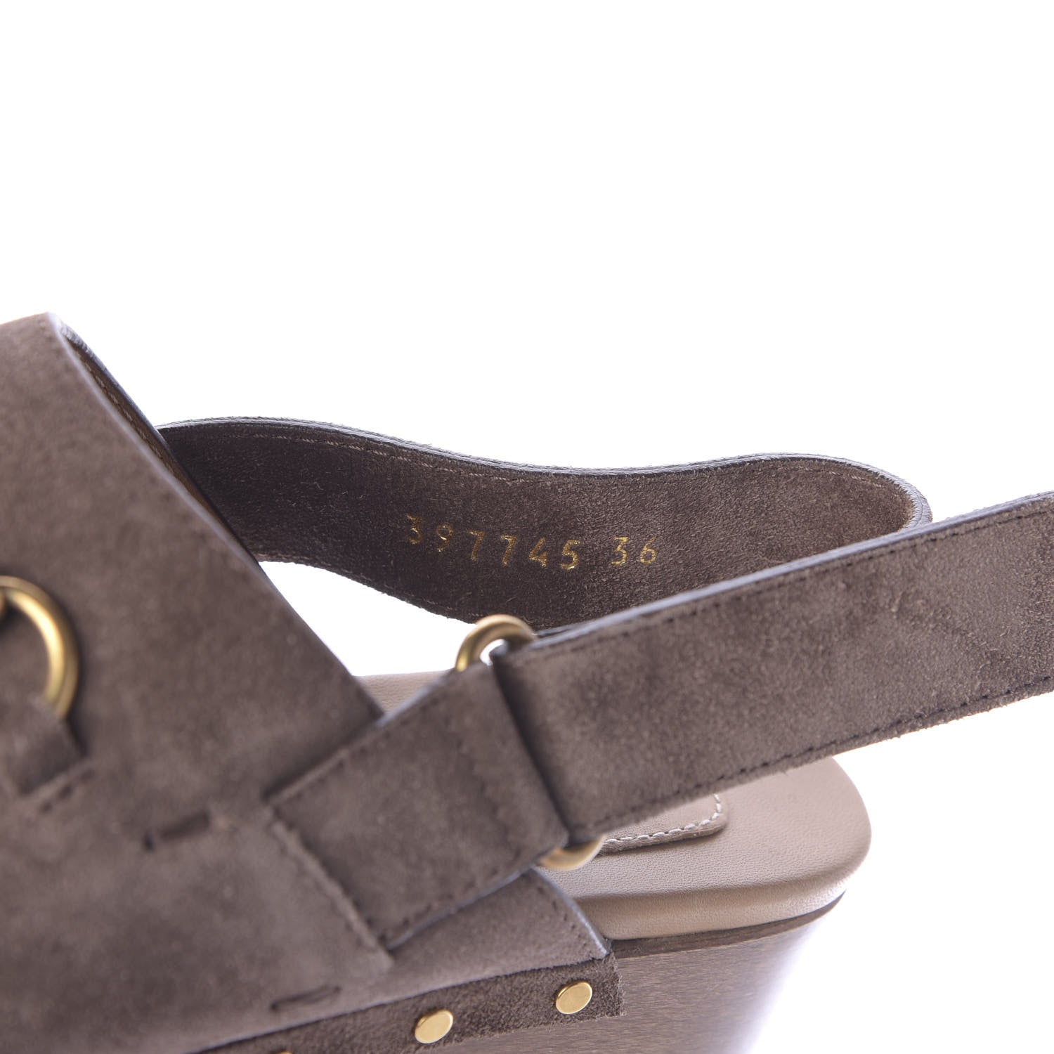 Gucci Suede Horsebit Amstel Slingback Clogs 36 Taupe 11 of 11