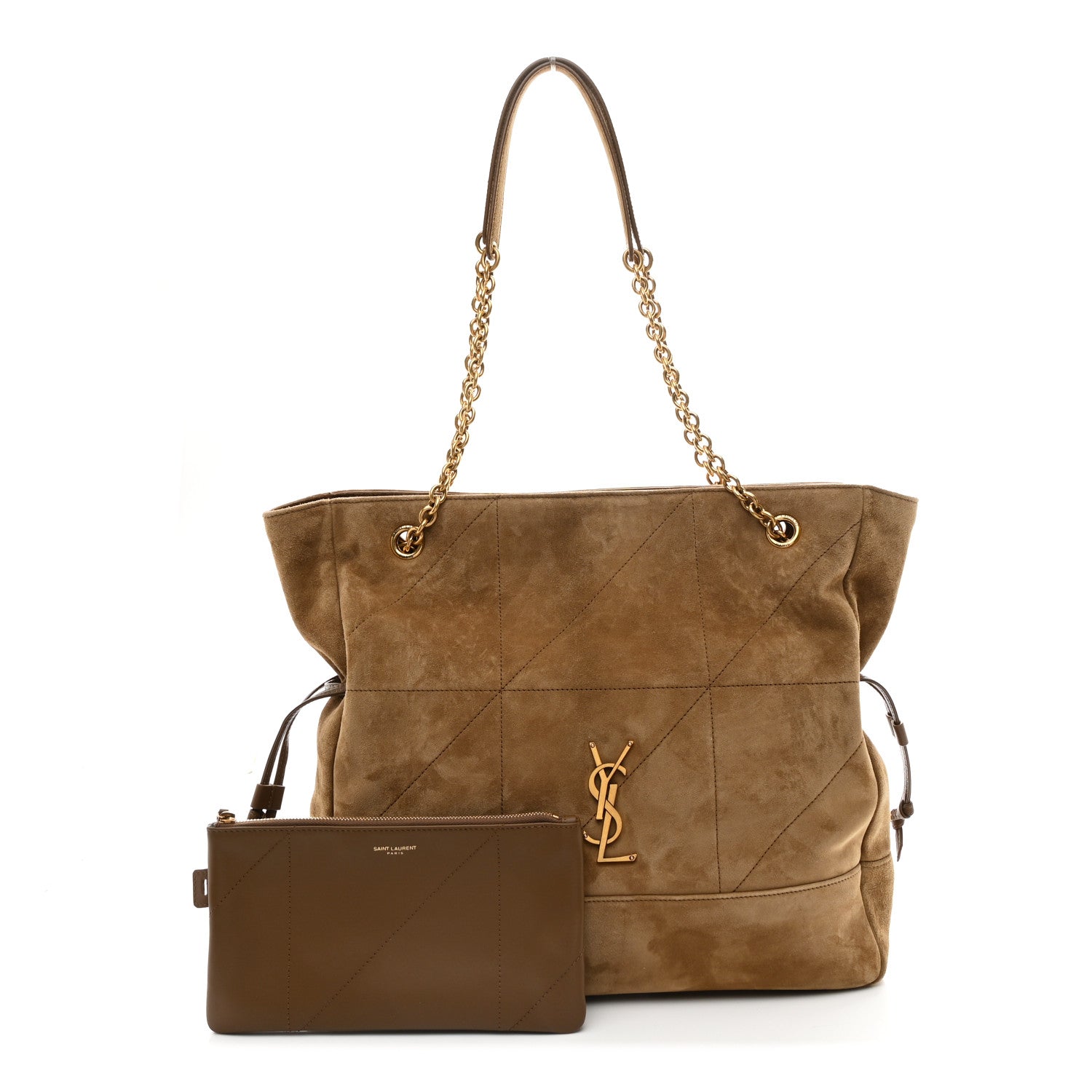 Saint Laurent Suede Medium Jamie Shopping Tote Golden Leaf 3 of 13