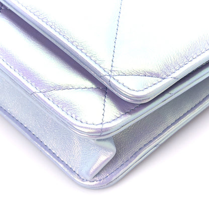 Chanel Iridescent Calfskin Quilted Chanel 19 Wallet On Chain WOC Light Purple 11 of 11