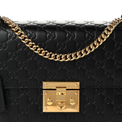 Gucci Guccissima Medium Padlock Shoulder Bag Black 8 of 10