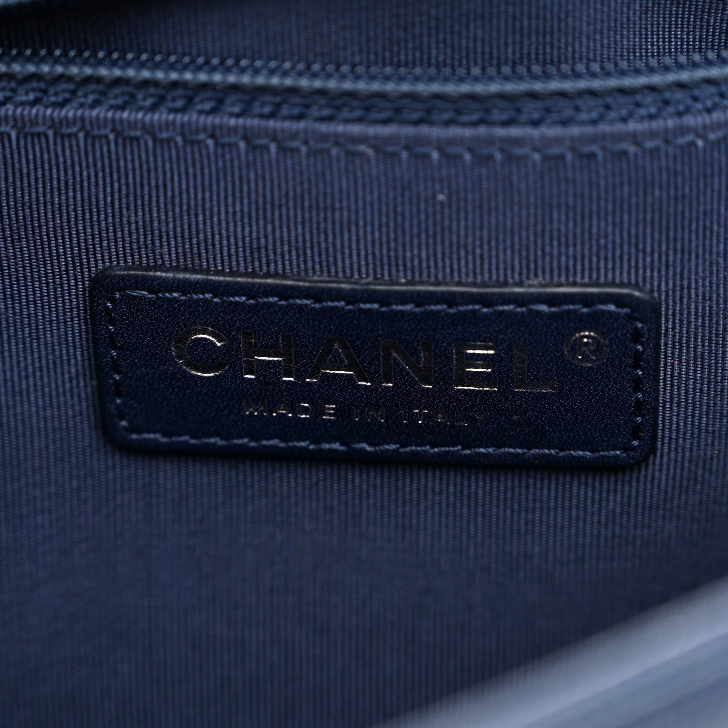 Chanel Caviar Chevron Quilted New Medium Boy Flap Dark Navy Blue 6 of 11