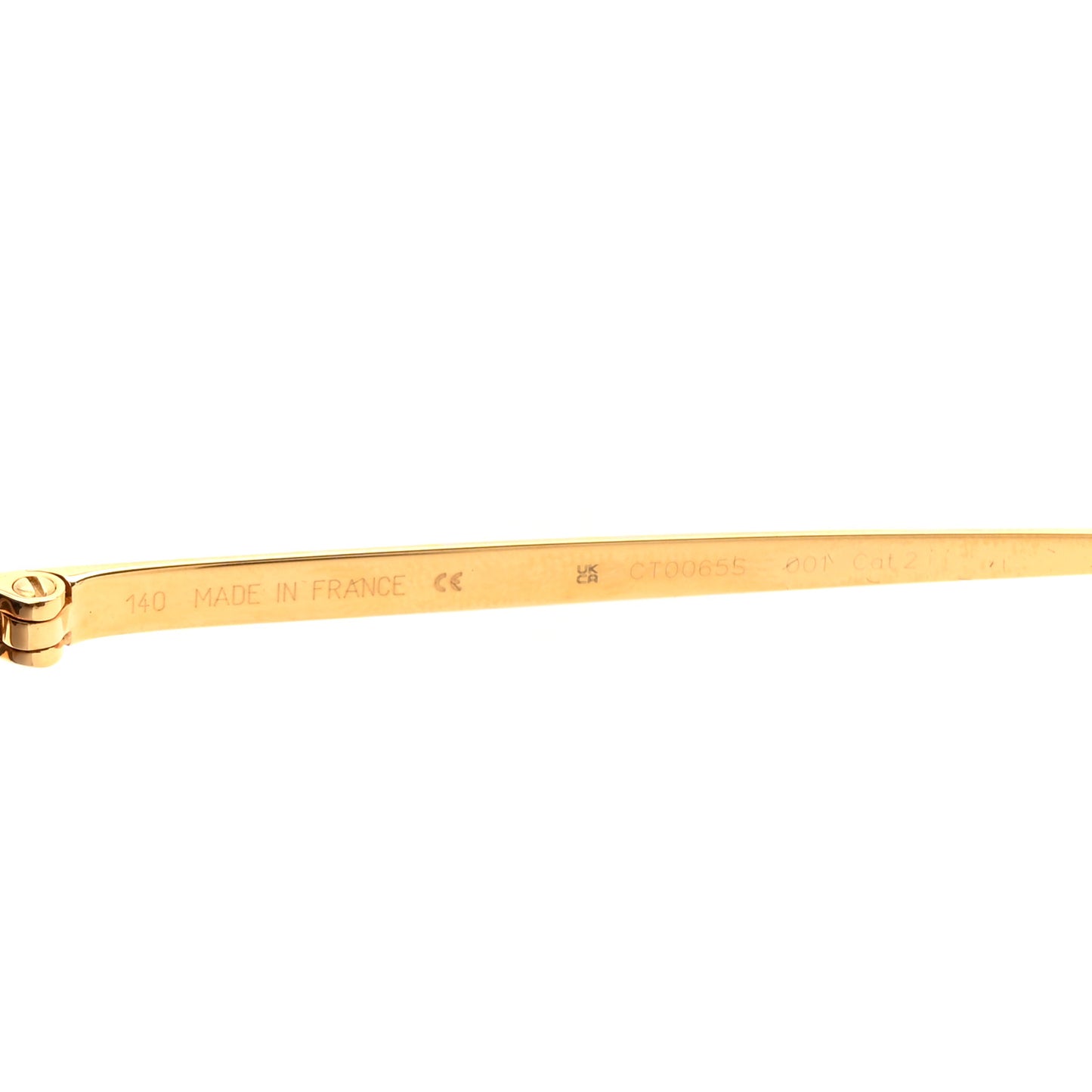 Santos de Cartier Aviator Sunglasses CT0065S Gold Black