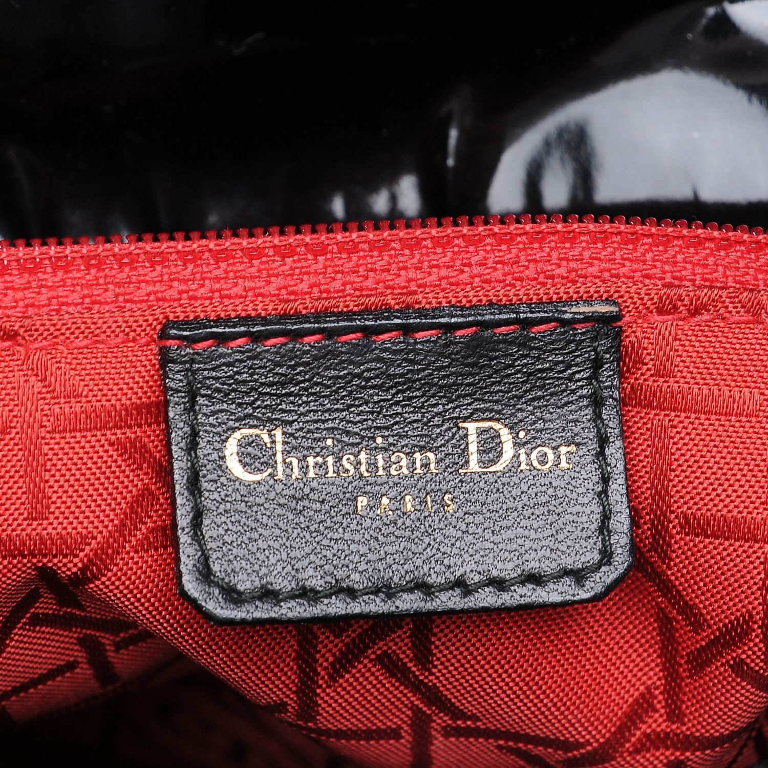 Christian Dior Vintage Patent Cannage Large Lady Dior Black 7 of 8