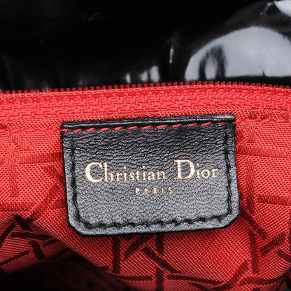 Christian Dior Vintage Patent Cannage Large Lady Dior Black 7 of 8