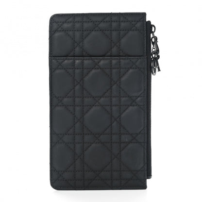 Christian Dior Ultra Matte Calfskin Cannage Large Lady Dior Zip Wallet Black 1 of 10