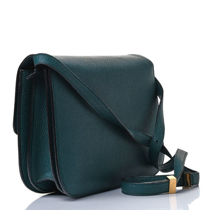 Celine Goatskin Medium Classic Box Flap Bag Ocean 2 of 5
