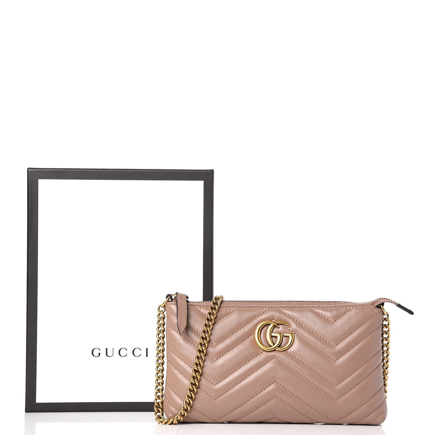 Calfskin Matelasse Mini GG Marmont Chain Bag Porcelain Rose