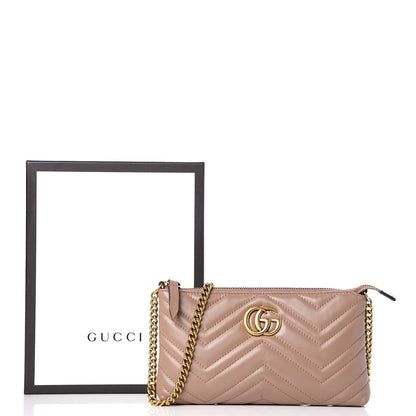 Gucci Calfskin Matelasse Mini GG Marmont Chain Bag Porcelain Rose 8 of 8