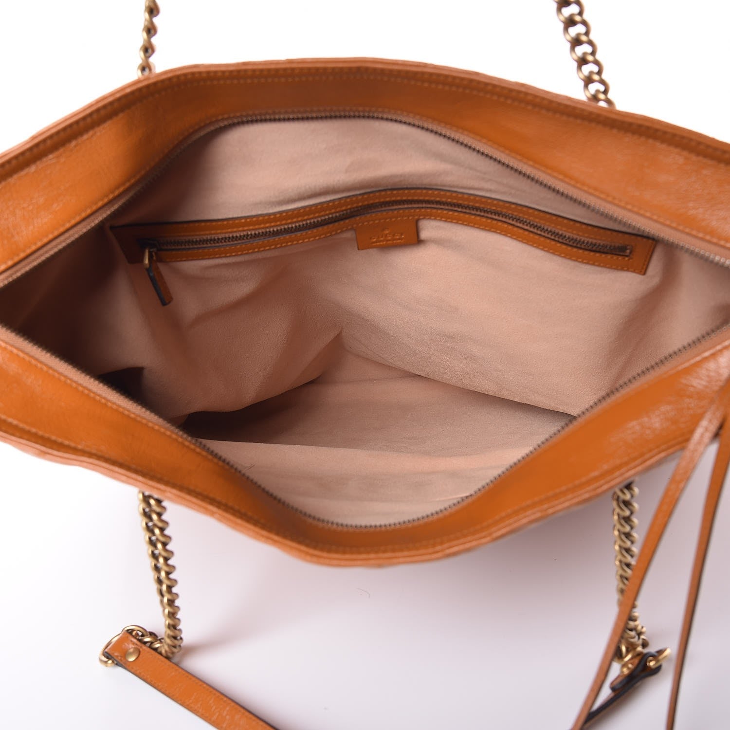 Gucci Azalea Calfskin Matelasse Large GG Marmont Slim Tote Cognac 5 of 7