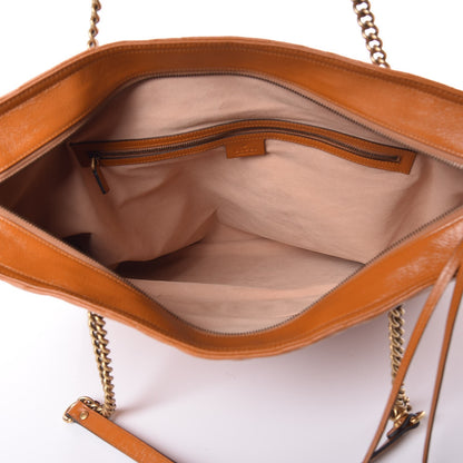 Gucci Azalea Calfskin Matelasse Large GG Marmont Slim Tote Cognac 5 of 7