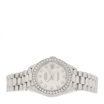 Rolex Platinum Diamond 26mm Datejust Watch Silver 69136 2 of 4