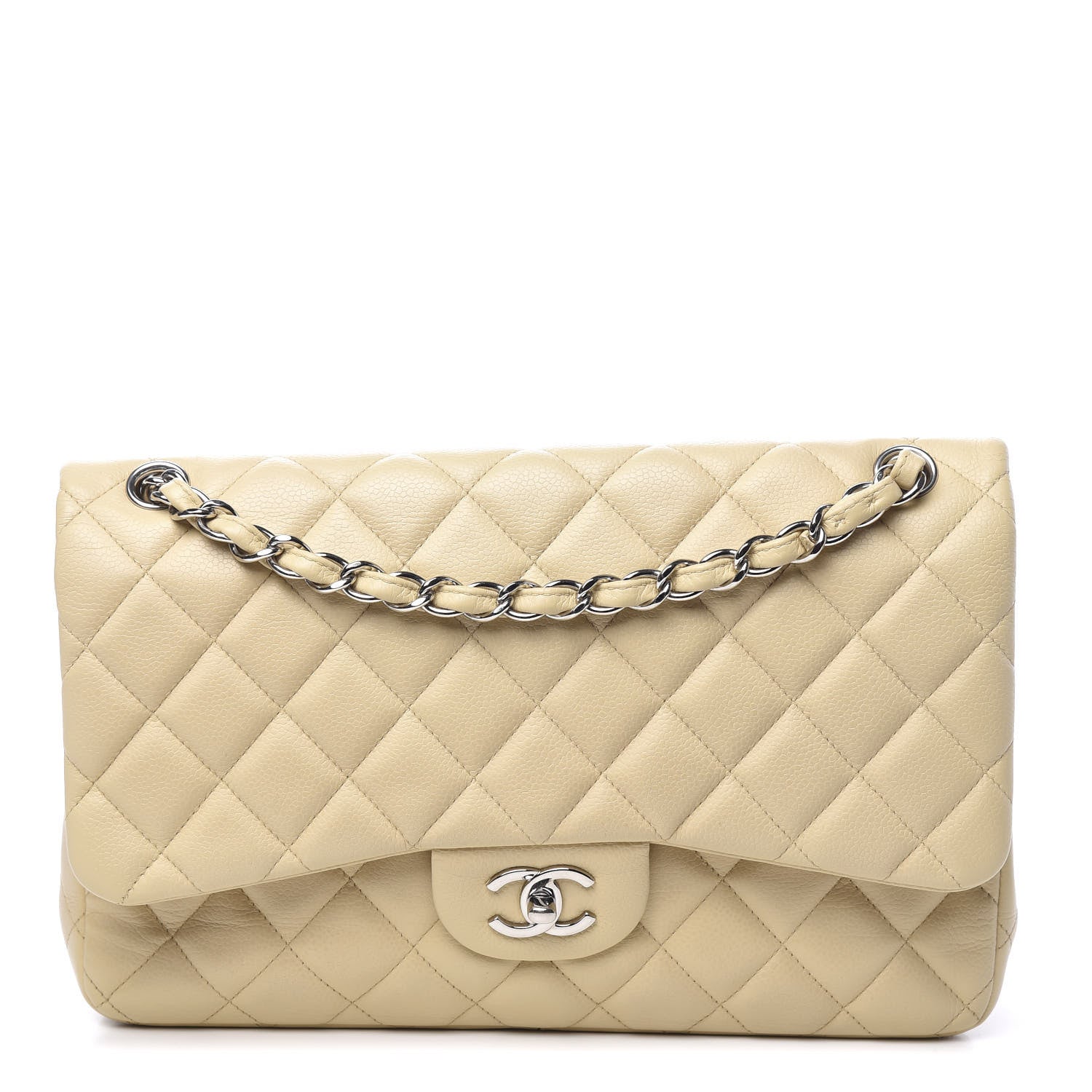 Chanel Caviar Quilted Jumbo Double Flap Beige Clair 1 of 18