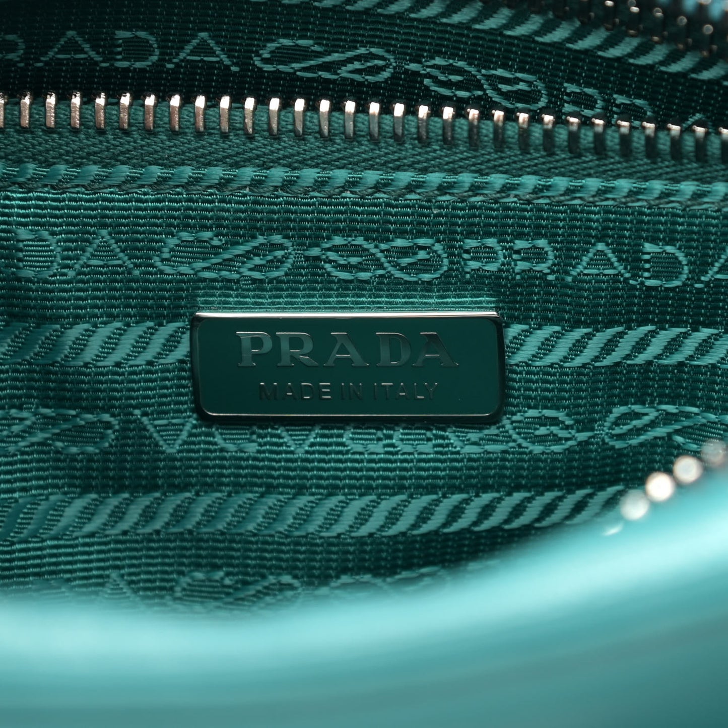Nappa Triangle Pocket Small Tote Bag Teal