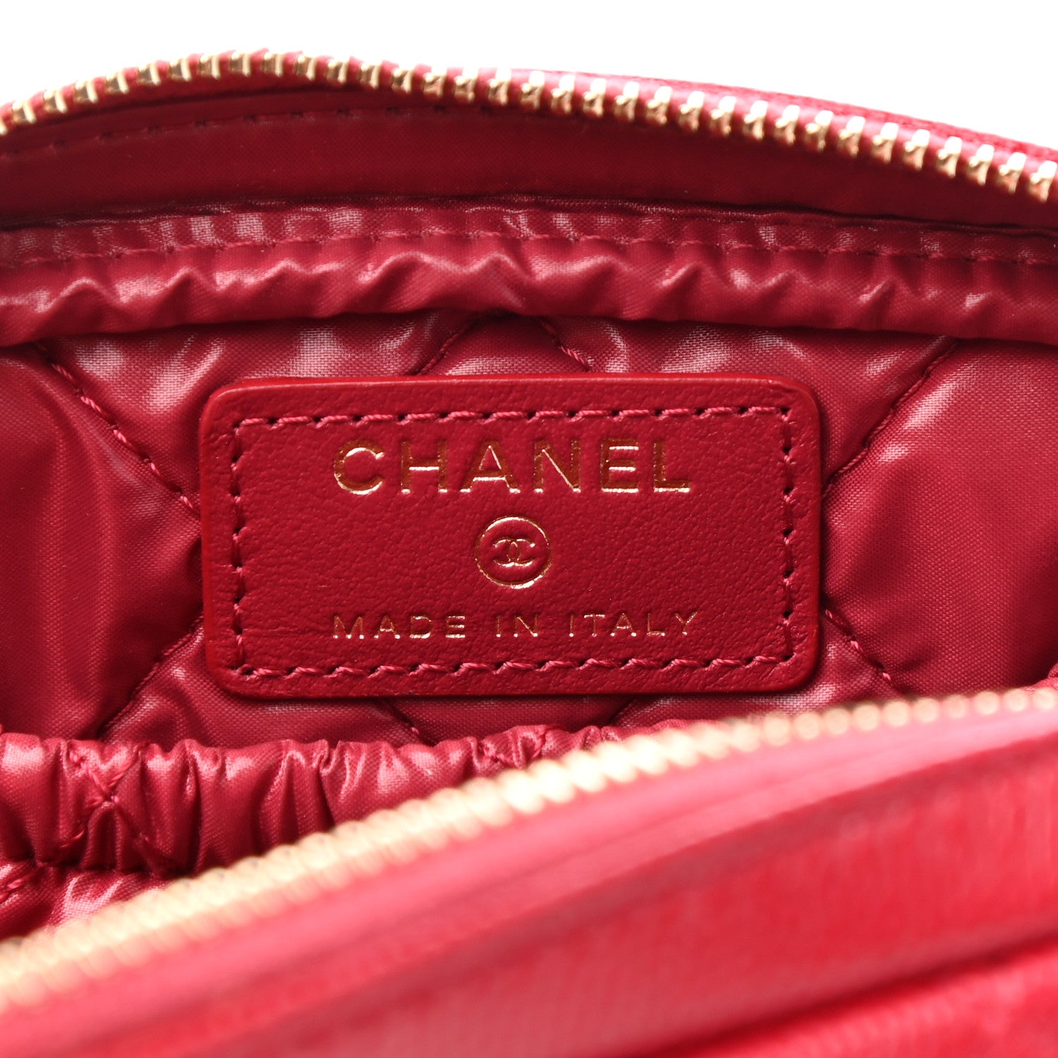 Chanel Caviar Quilted Small Curvy Pouch Cosmetic Case Dark Pink 6 of 8