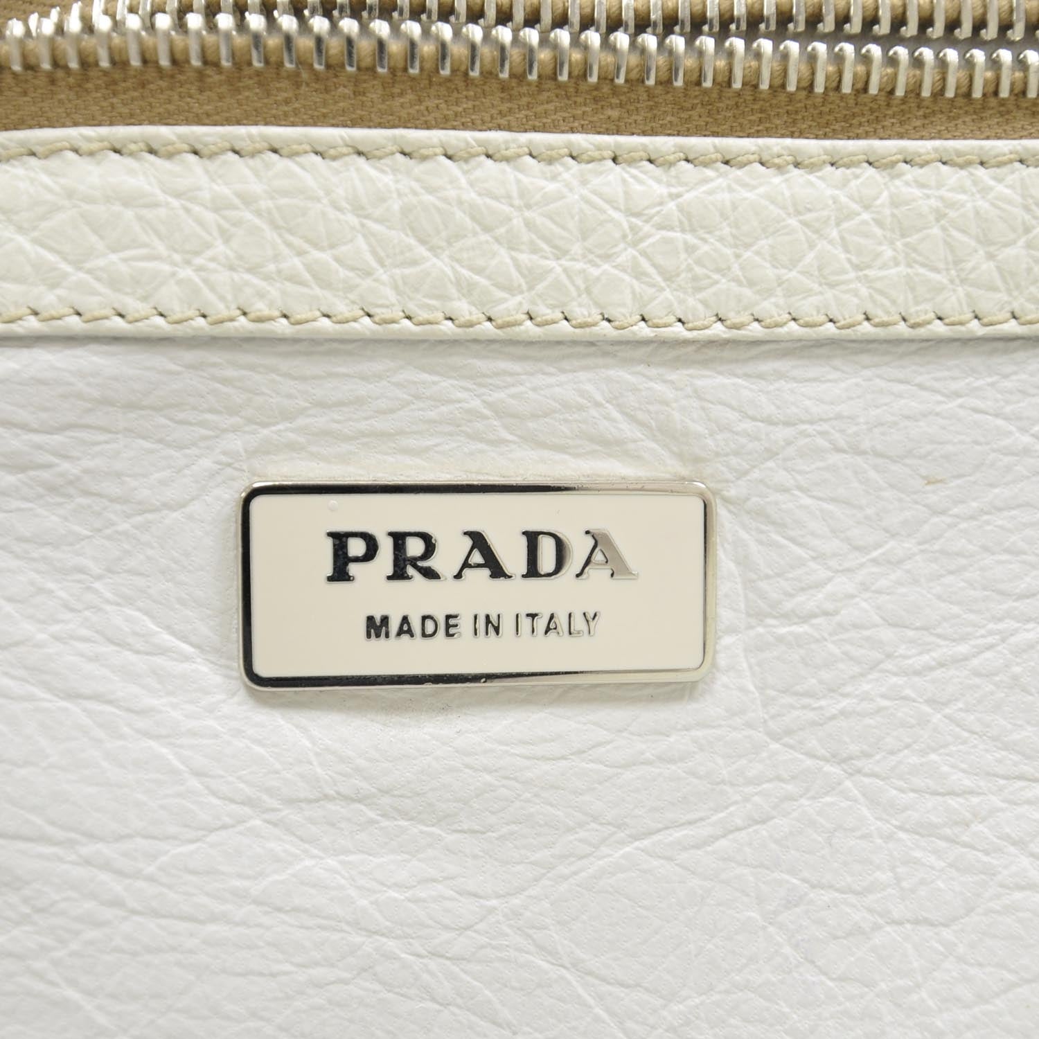 Prada Straw Leather Antic Easy Foldover Pushlock Satchel White 7 of 8
